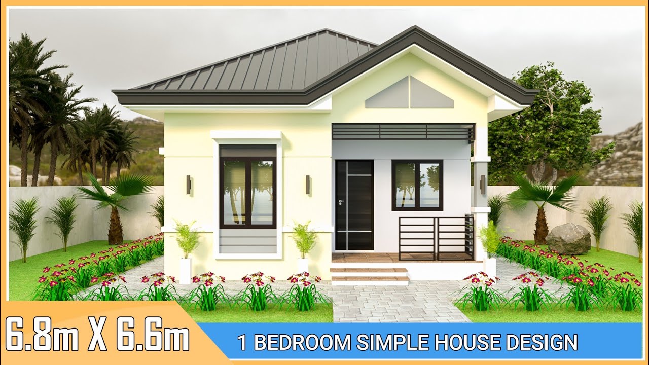 Simple House Design Idea 1 Bedroom Bungalow (44.8 sqm.)