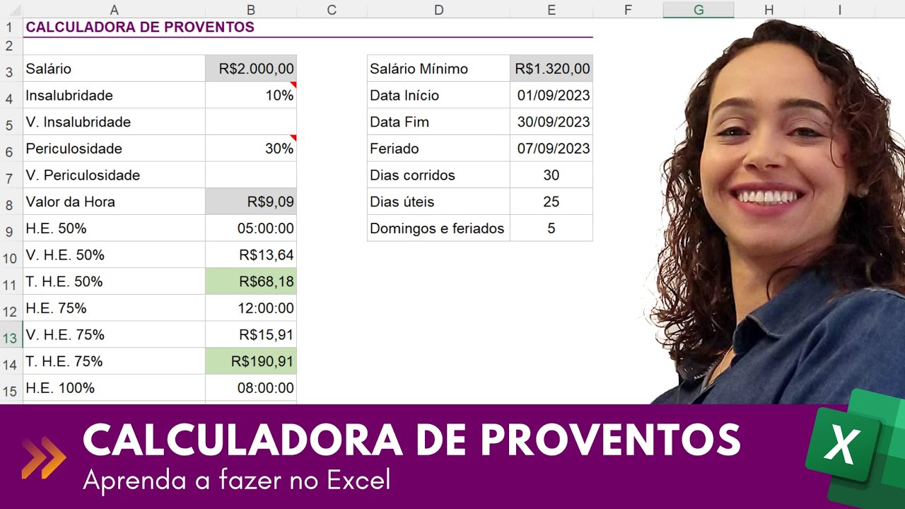 Aprenda a Calcular Proventos de Salários no Excel: Insalubridade, Periculosidade e Mais!