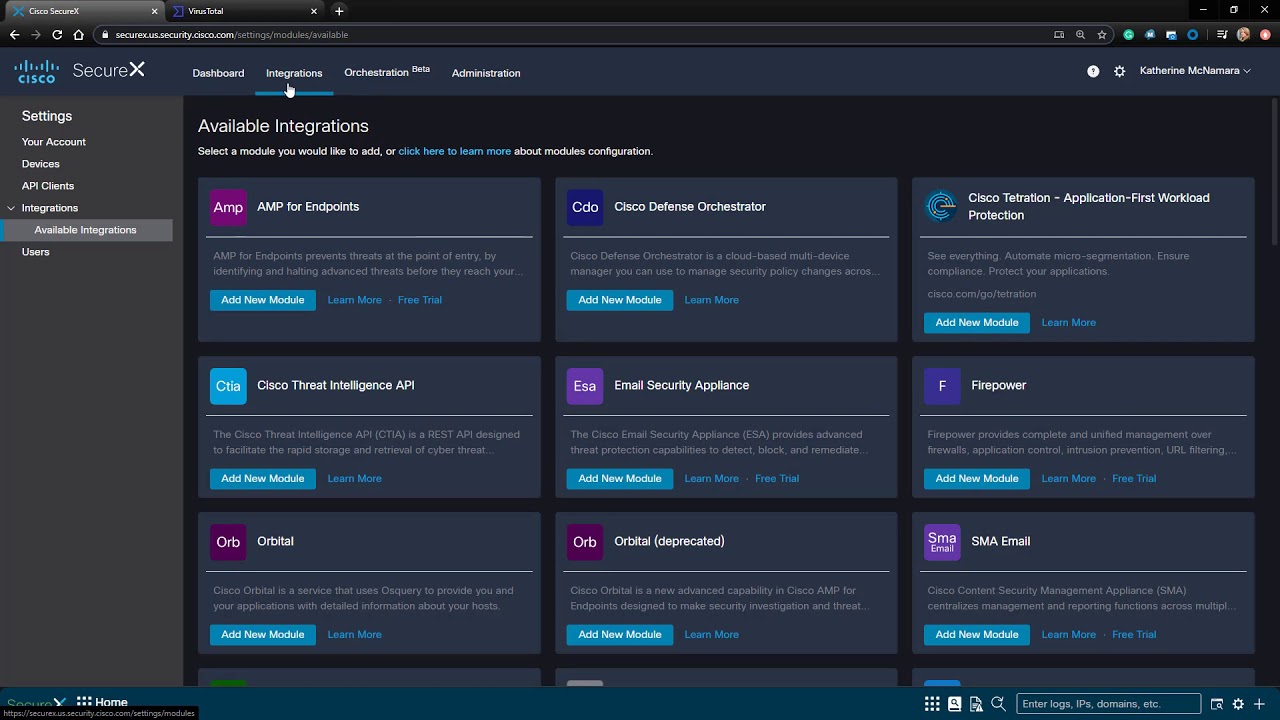 Configuring VirusTotal Integration with SecureX