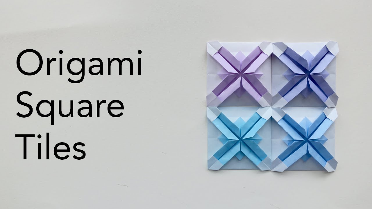 Easy Origami Square Tiles Tutorial (ASMR Paper Folding)