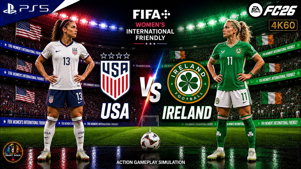 USA vs Ireland | FIFA Women&rsquo;s International Friendly 2025 | Full Action Prediction Match
