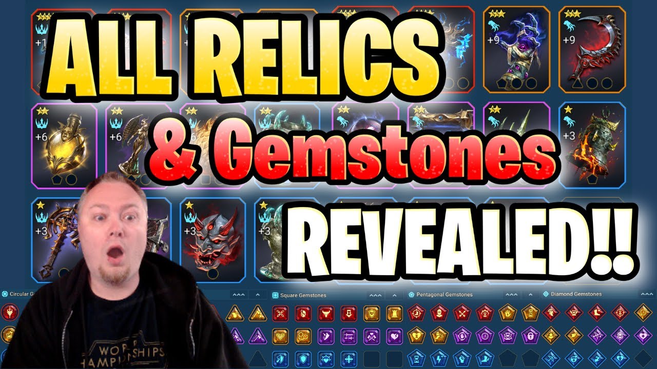 100% Complete List of Relics and Gemstones!!  Raid: Shadow Legends