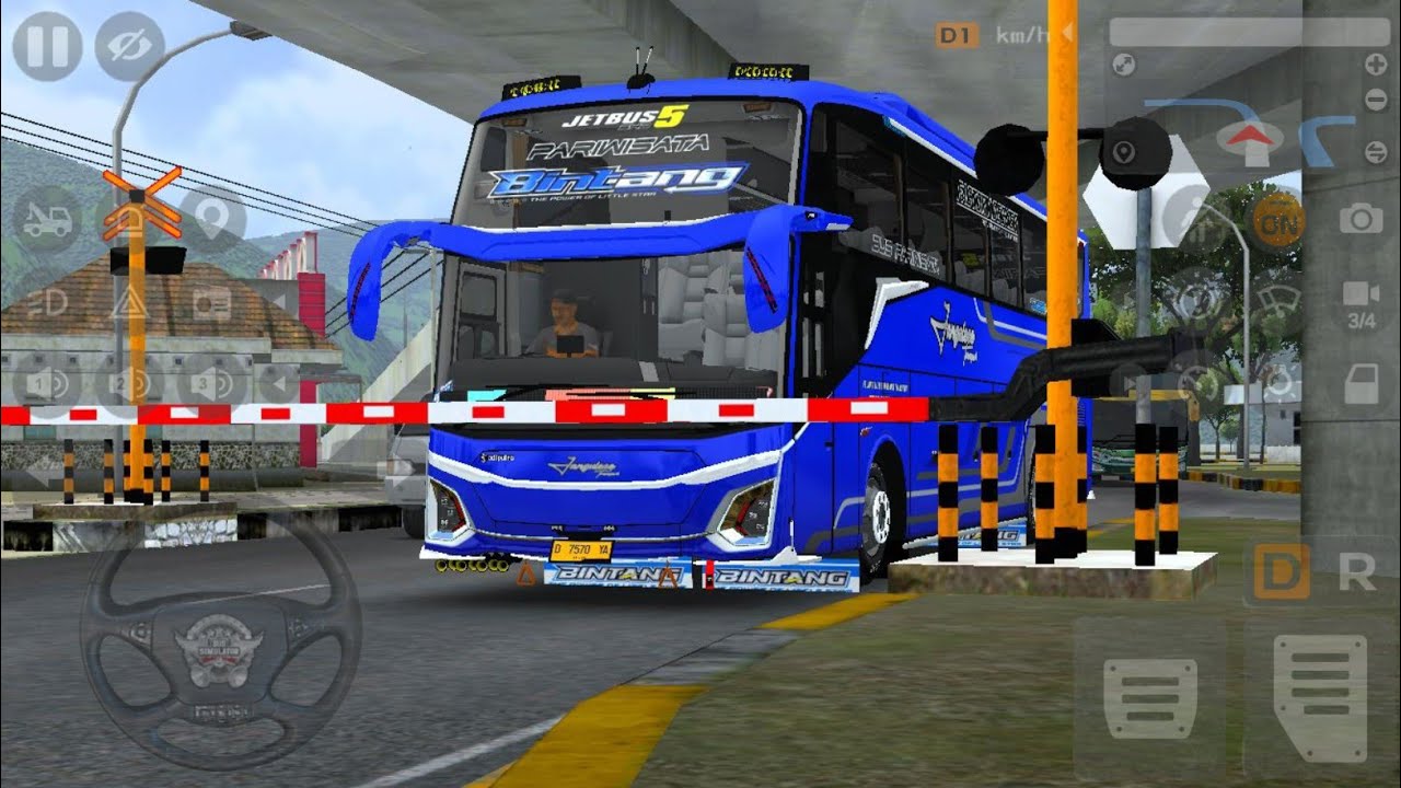 GOKIL Bus pariwisata Bintang Jb5 Full Modif Corong Atas Telolet, Antar Piknik Warga Kodamar