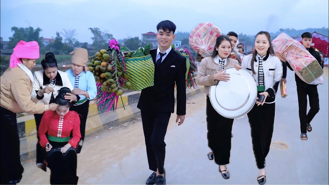 ĐÁM CƯỚI DÂN TỘC THÁI ĐEN ĐI BỘ ĐÓN DÂU TOÀN GÁI XINH