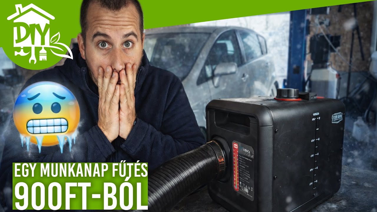900 Ft-ból fűtöttük a garázst egész nap?! 😳 | Dízel fűtés teszt | Green Cottage DIY