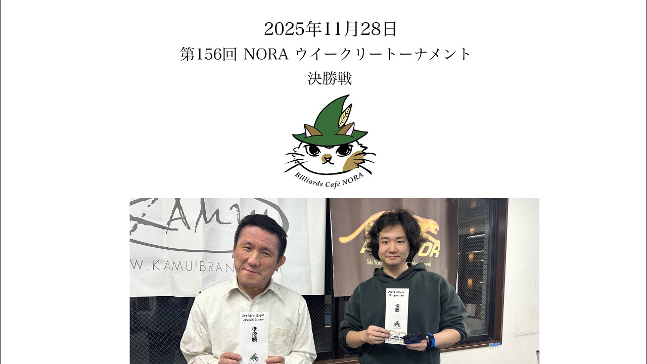 2025年11月28日だ156回NORAウイークリートーナメント