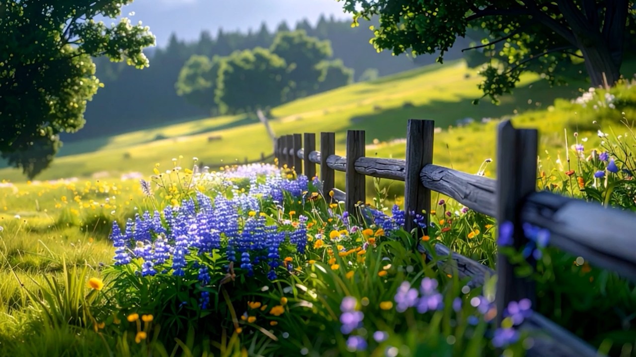 Peaceful Spring Meadow Ambience | Morning Birdsong & Wildflower Countryside 🌸