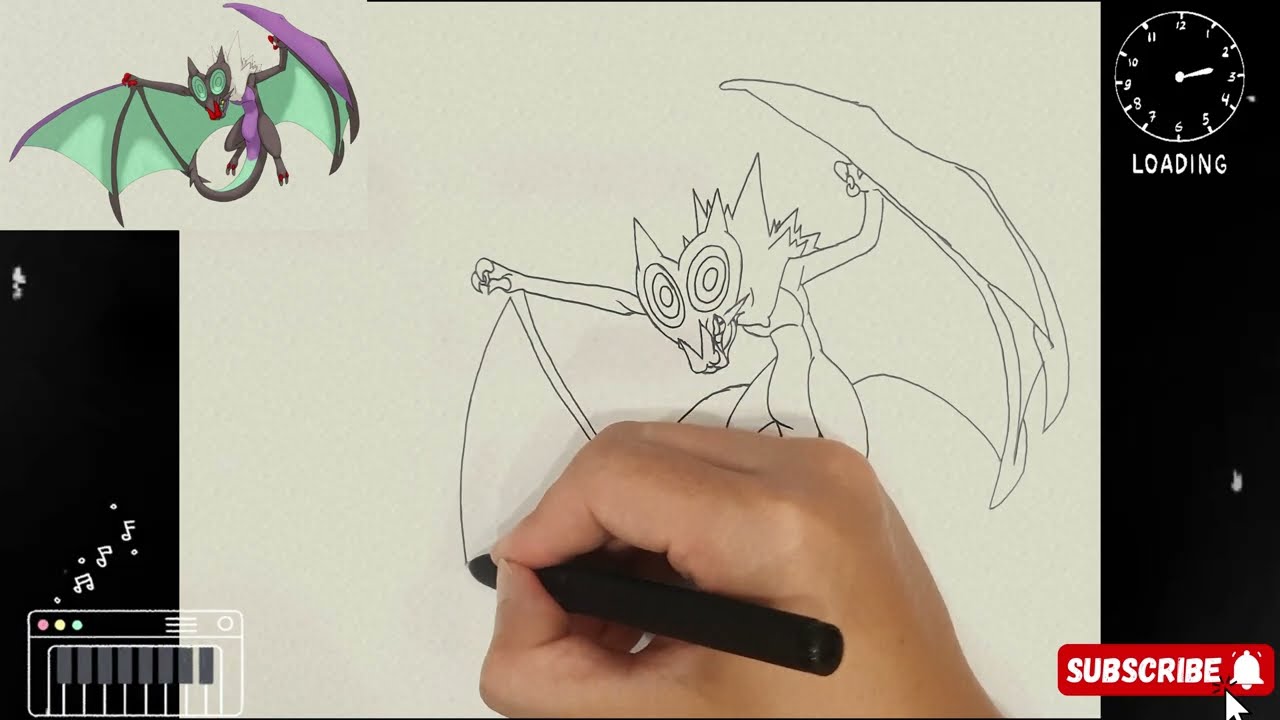 How to draw Noivern | Pokemon drawing tutorial