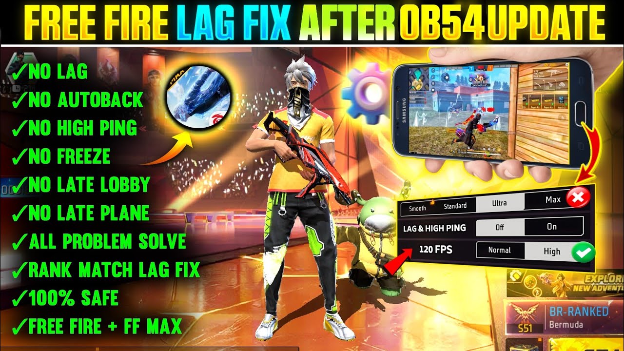 FREE FIRE LAG FIX 1GB 2GB RAM | FREE FIRE LAG FIX AFTER OB54 UPDATE | FF MAX LAG FIX CONFIG FILE