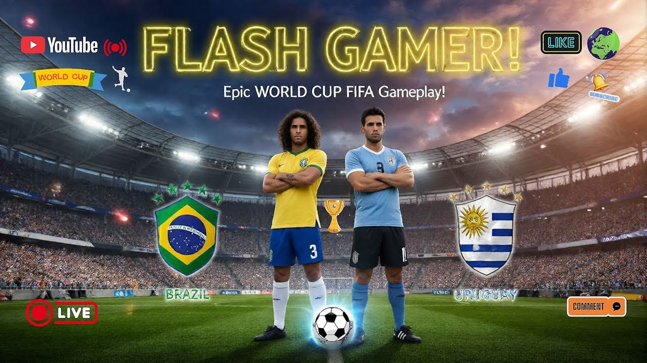 ⚽Fifa 23 Flash Gamer World Cup Prelims Brazil Vs Uruguay!!! 