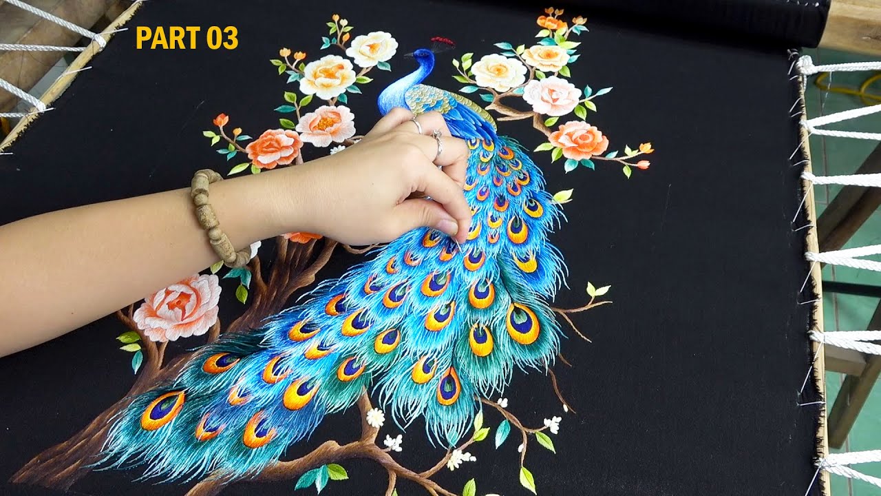 45 Days to Embroidery Mastery with These Peacock Embroidery Design! [Part 3]