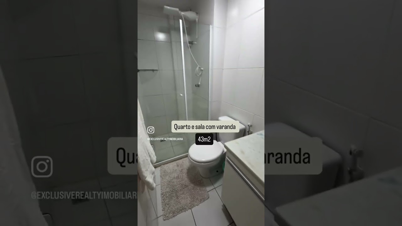 Ondina Residence - quarto e sala mobiliado com varanda para aluguel! 43m2, 1 vaga!