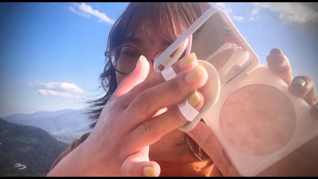 quiet outdoor makeup ASMR in camera 🌿🥑 | slow, lofi, no talking