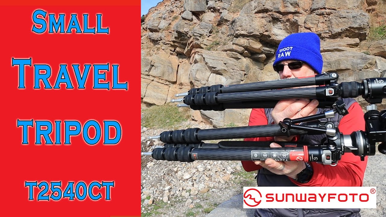 Sunwayfoto T2540CT TRAVEL TRIPOD, Small Compact Lightweight Carbon Fiber Tripod.