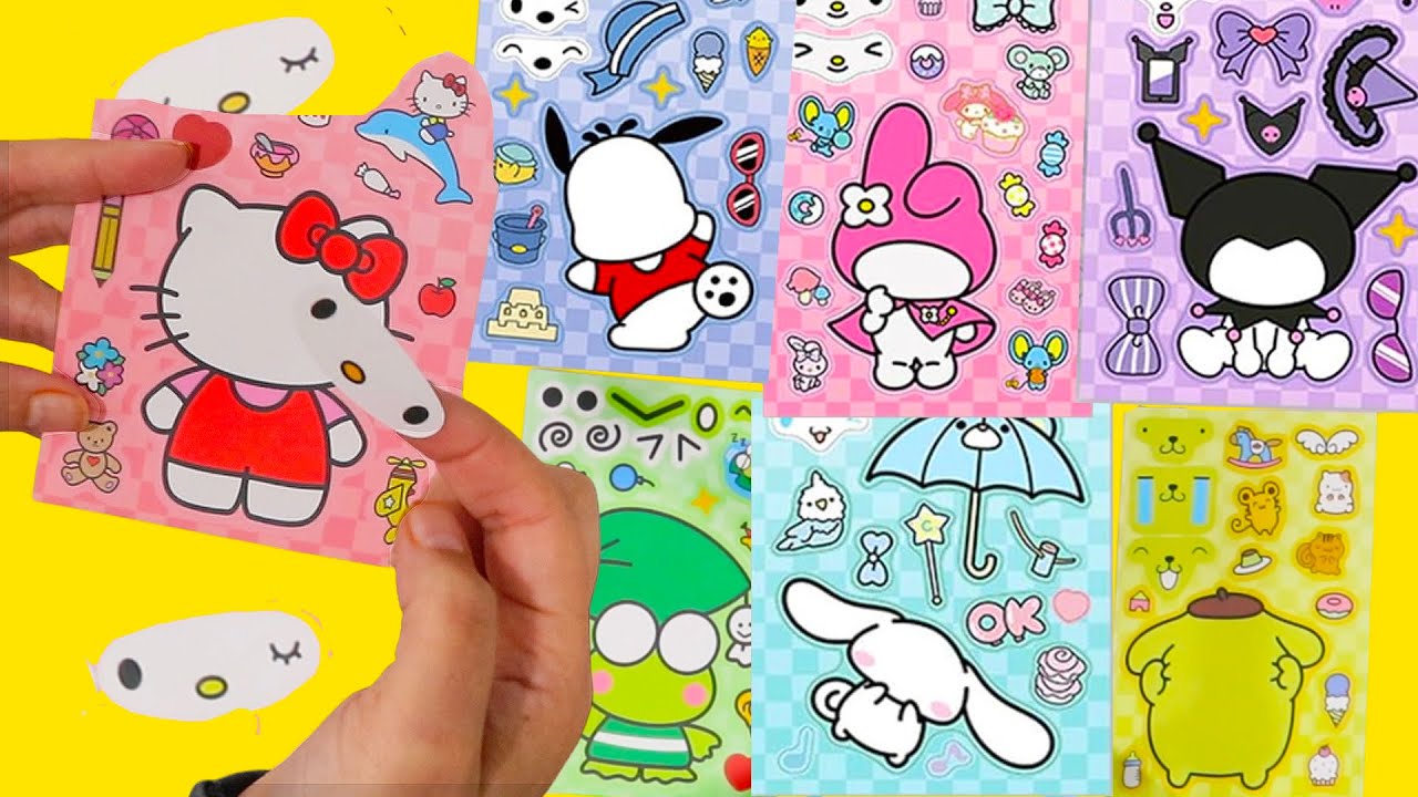 Pegatinas de Caras de HELLO KITTY | Colorines y actividades para niñas y niños