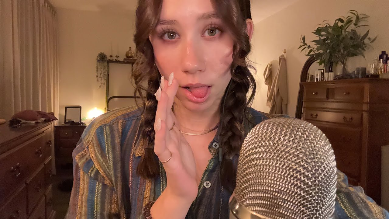 ASMR | Wet Mouth Sounds and Finger Flutters (Reupload)