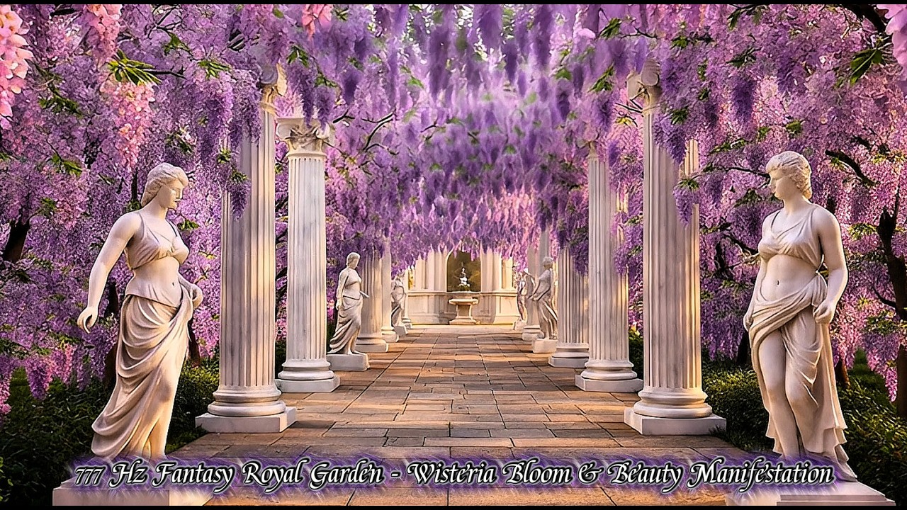 777 Hz Fantasy Royal Garden - Wisteria Bloom & Beauty Manifestation