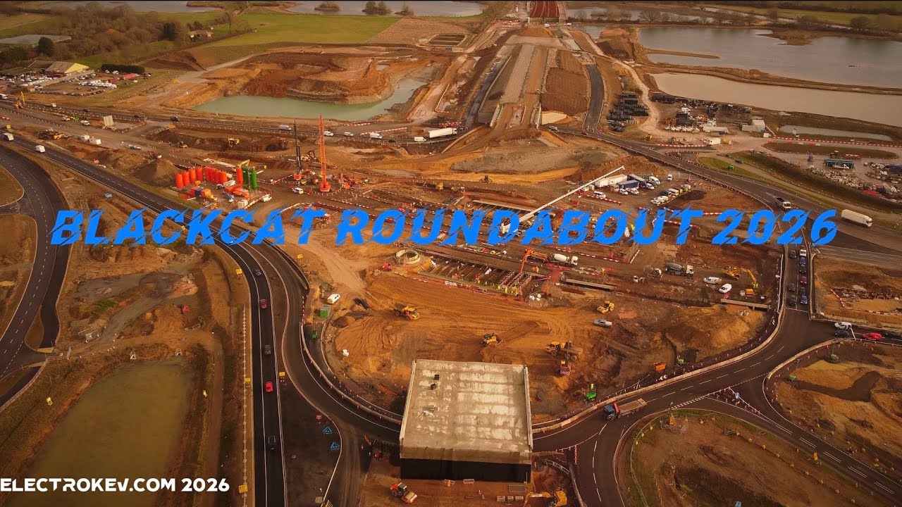 High Speed Construction Fly-Through - Blackcat Roundabout January 2026