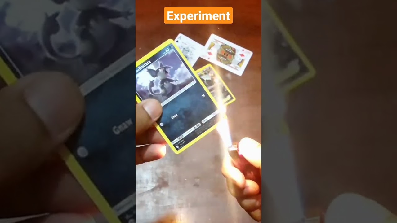 Experiment : Burning Pokemon card (Rattata)