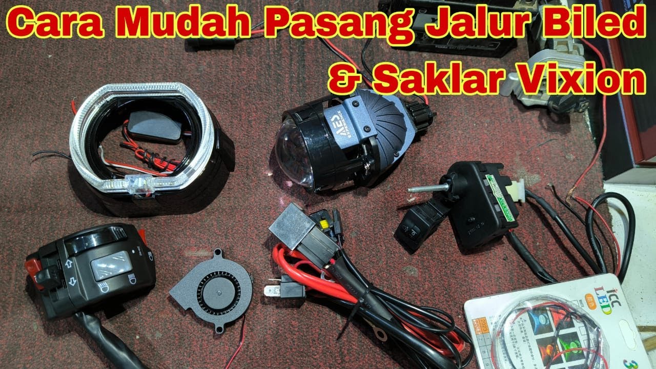 Pasang jalur proji biled saklar Vixion dan relay set di motor