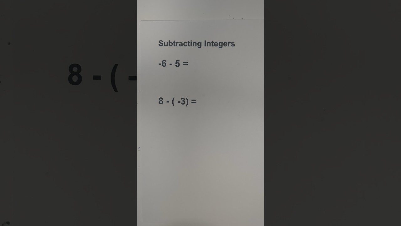 Subtracting Negative Integers
