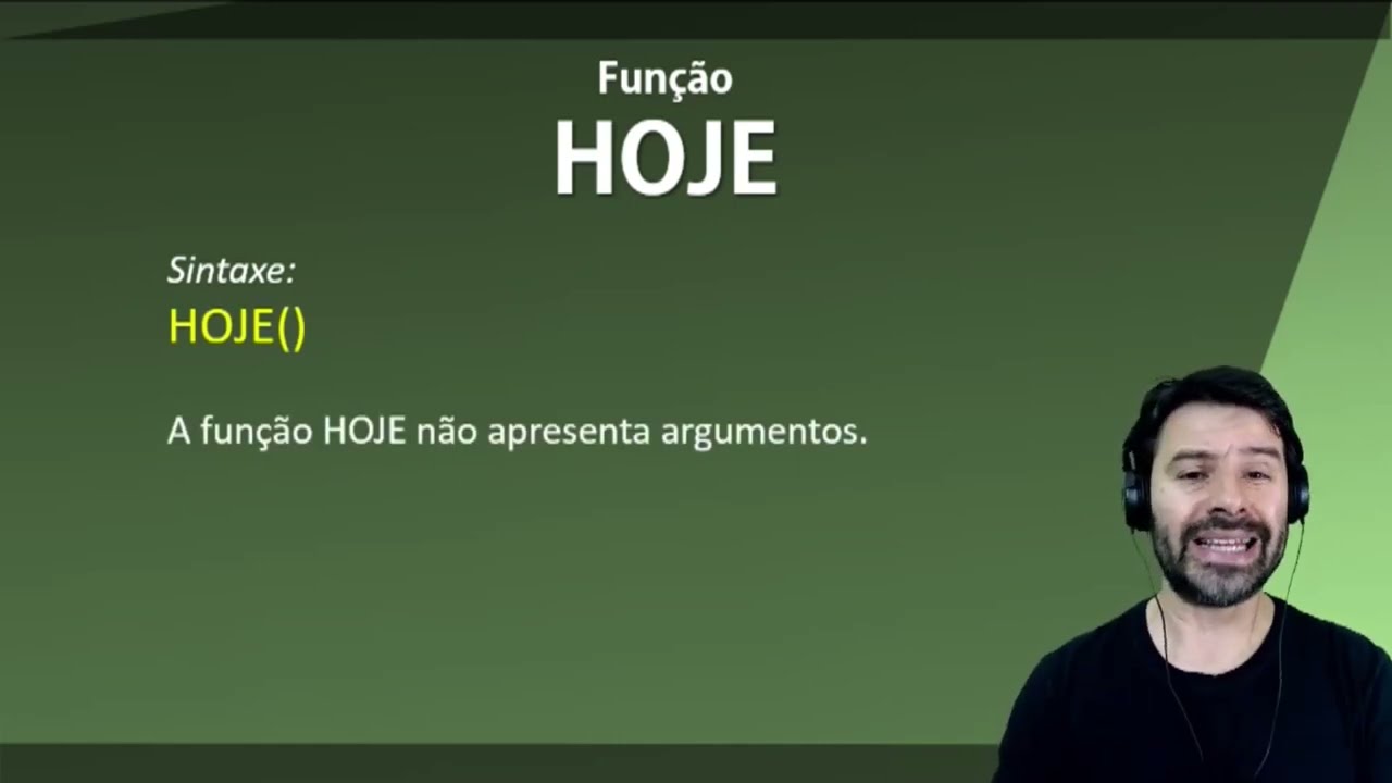 Fun&ccedil;&atilde;o HOJE no Excel