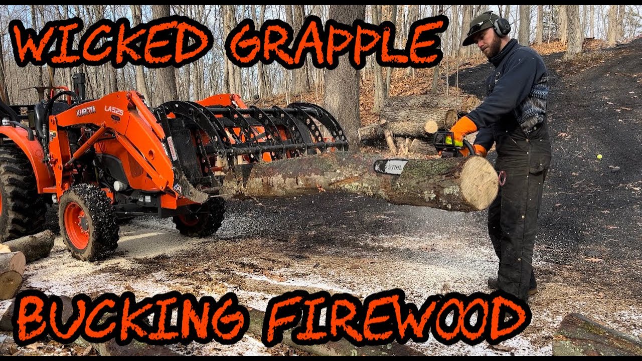 #197 Cutting Firewood with Wicked Grapple and Modified Stihl Chainsaw