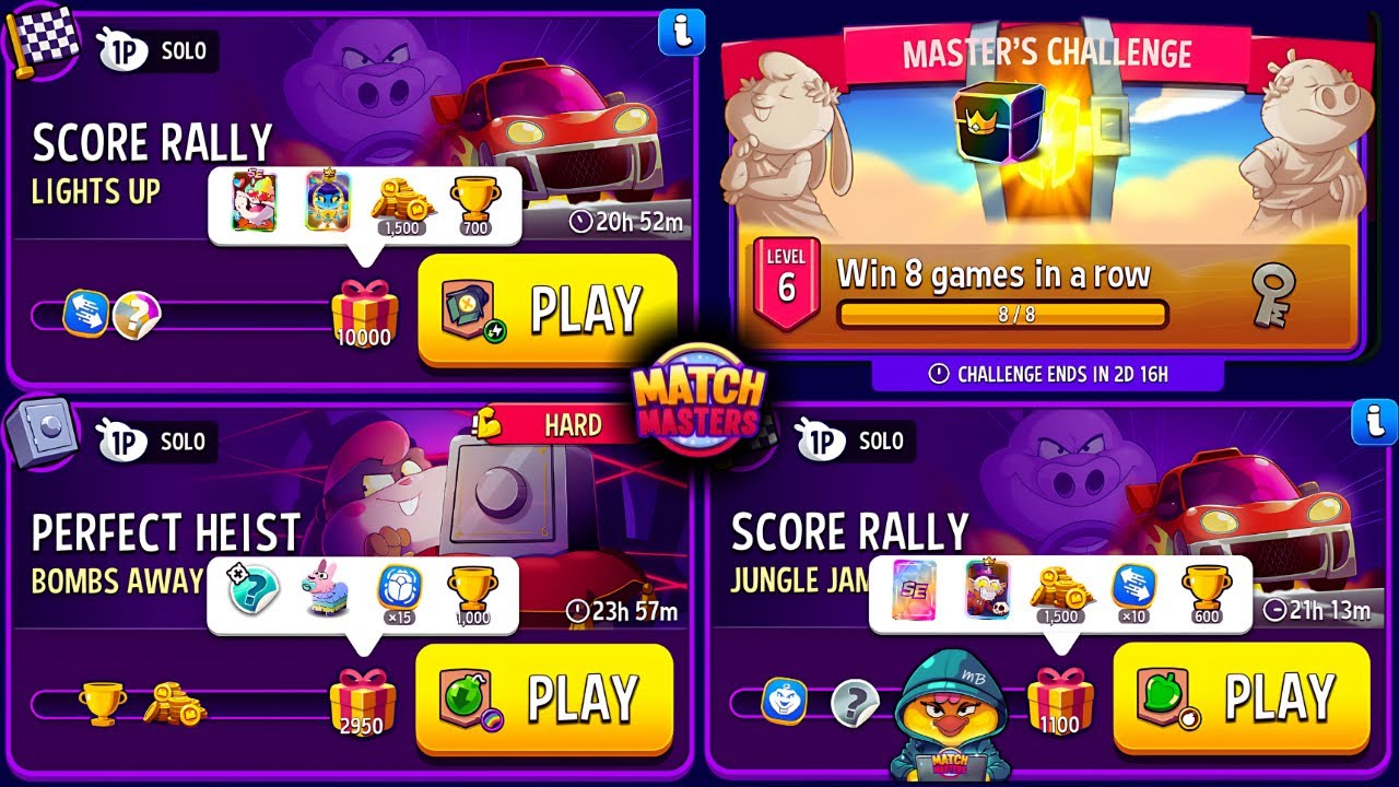 WEEKLY CHALLENGE/ HARD Solo Bombs Away Perfect Heist/ Jungle Jam Score Rally/ Lights Up Score Rally