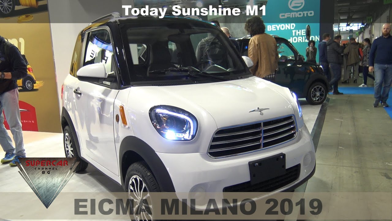 2020 Today Sunshine M1 Electric Car Interior Exterior Walkaround At EICMA 2019 Fiera MIlano