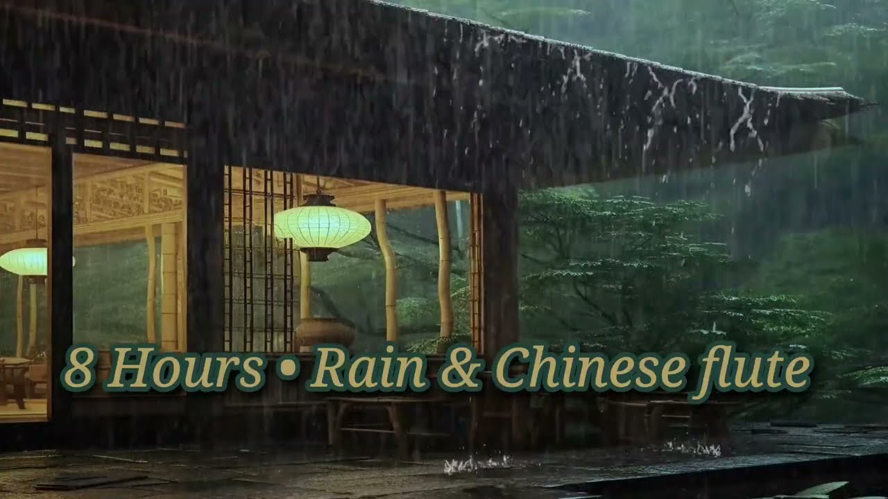 🌧️ 8 Hours of Rain & Chinese Flute Music | Sleep, Relaxation & Meditation