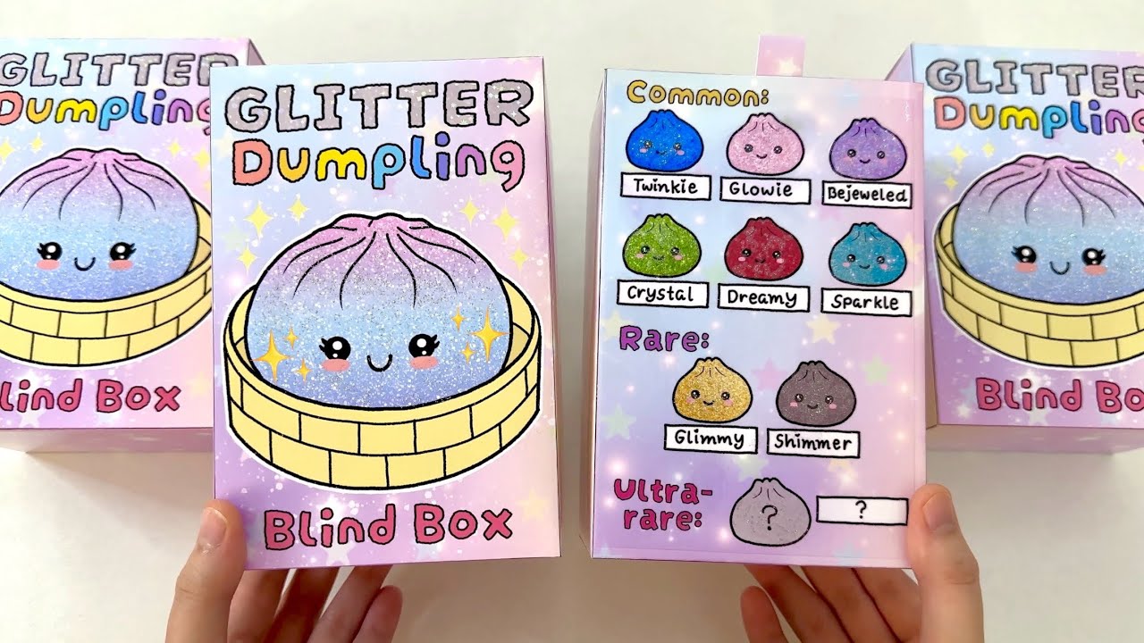 [🥟paper diy🥟] MYSTERY GLITTER DUMPLING DIY BLIND BOX unboxing! | asmr