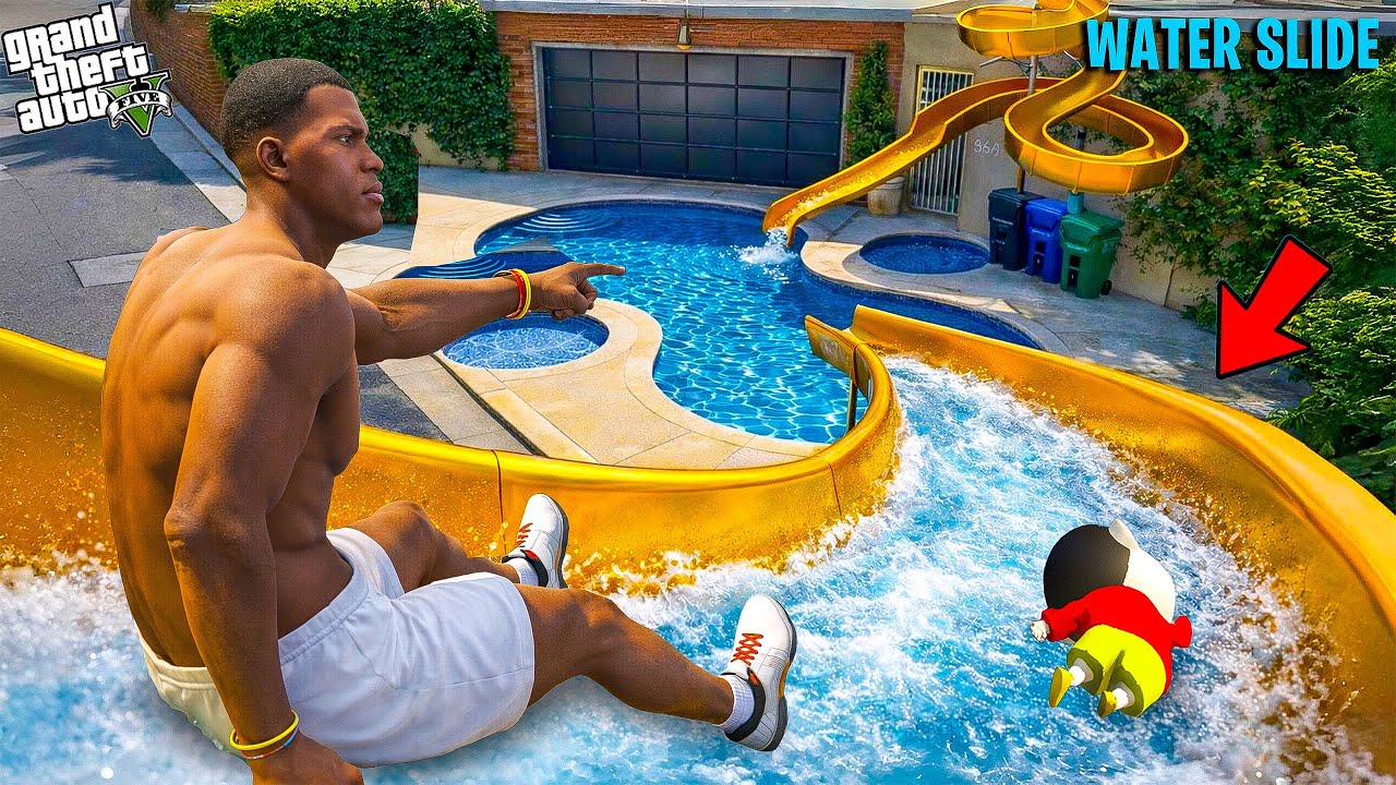 GTA 5 : Franklin And Shinchan Opening a Water Park in Franklin's House in GTA 5 | #gta5