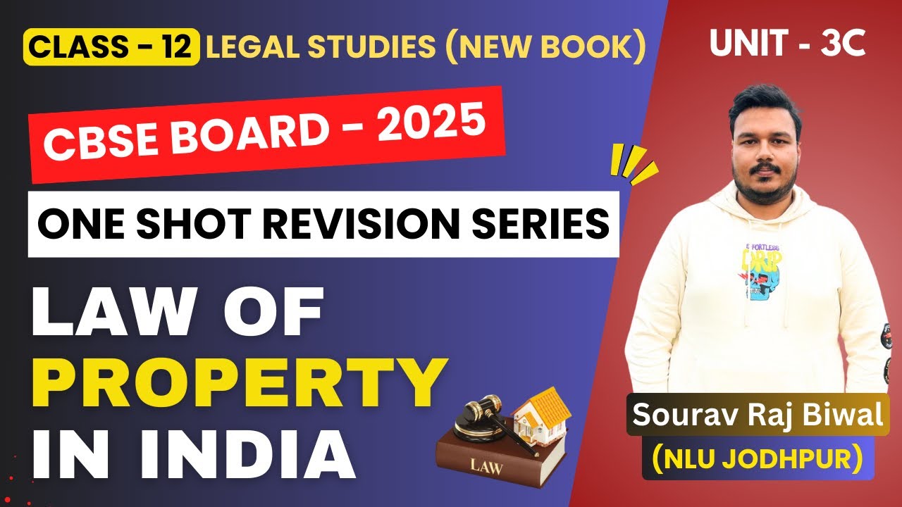 Law of Property | Unit 3C | Class 12 Legal Studies | ONE SHOT REVISION SERIES | CBSE BOARDS