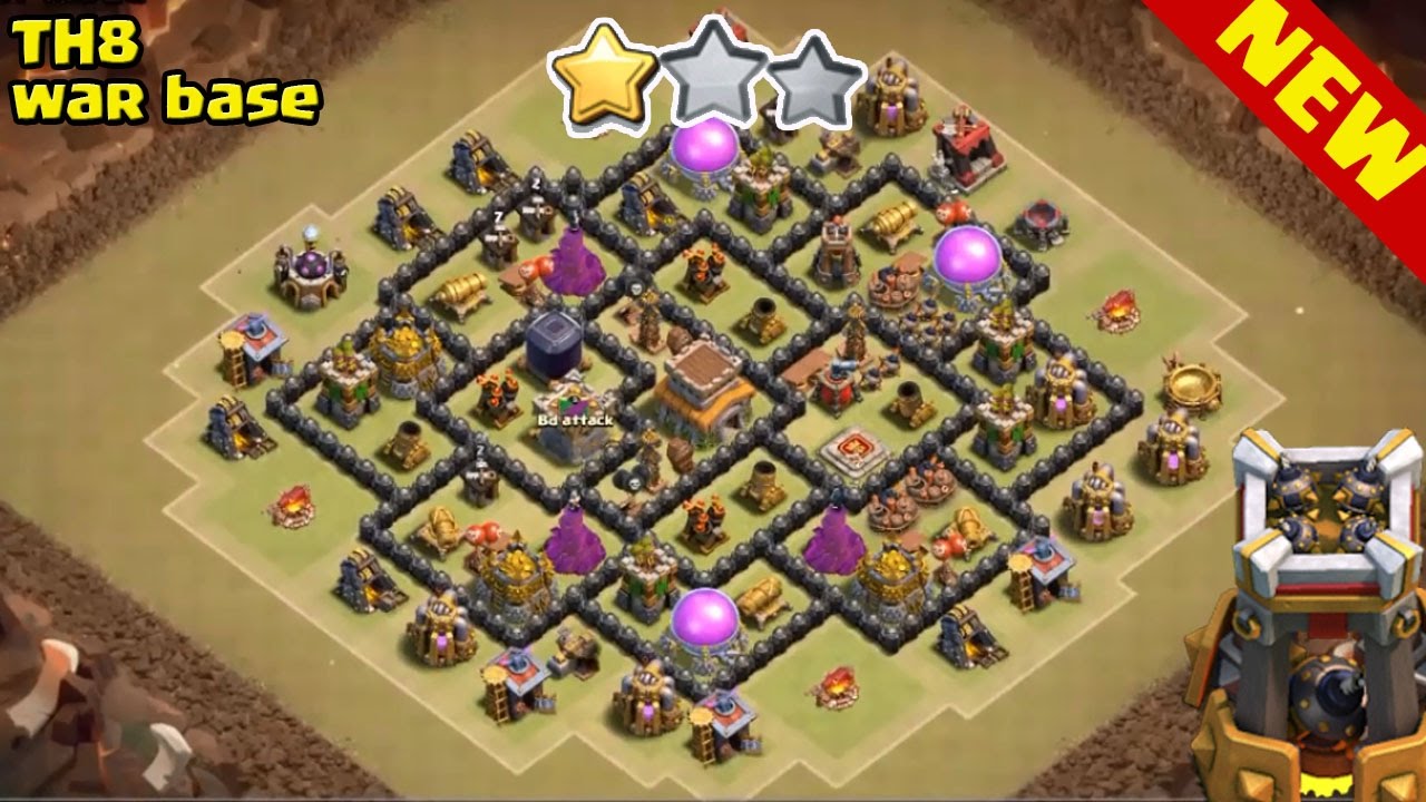 TH8 War BASE 2016 WITH BOMB TOWER &diams; October Update 2016 &diams; Clash Of Clans