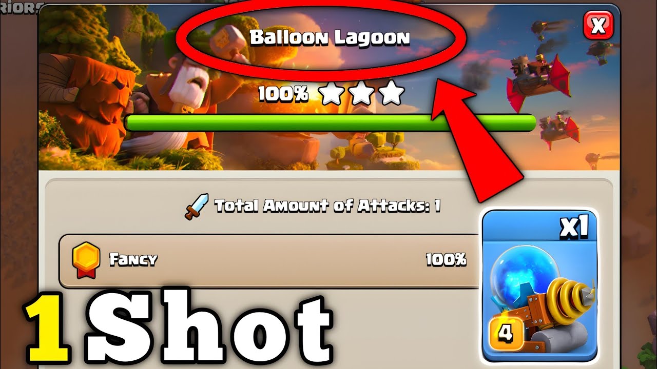 1 Shot Max Ballon Lagoon With This Strategy in Clan Capital