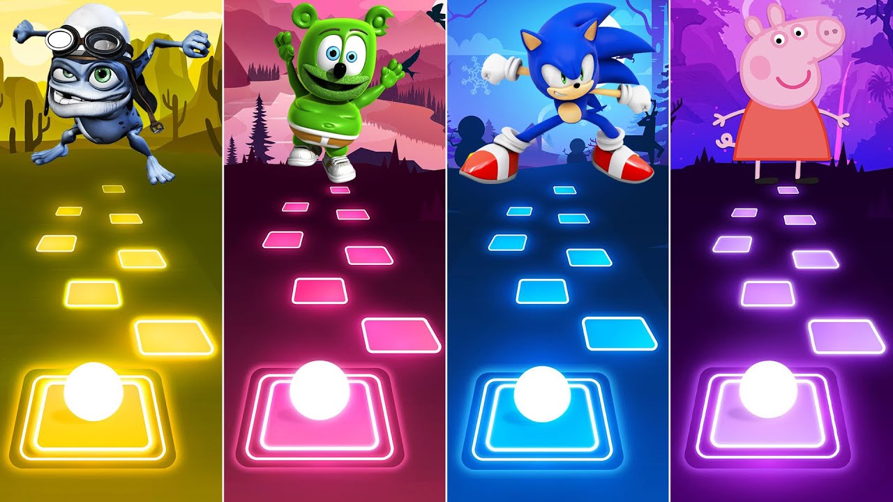 Crazy Frog - Gummy Bear - Sonic The Hedgehog - Peppa Pig | Tiles Hop EDM Rush!