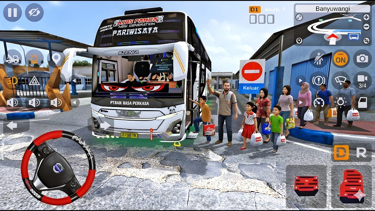 Bus Kids Panda Baik Rasa 36 Not Full Strobo Ambil Penumpang Di Simpang Terminal AKAP