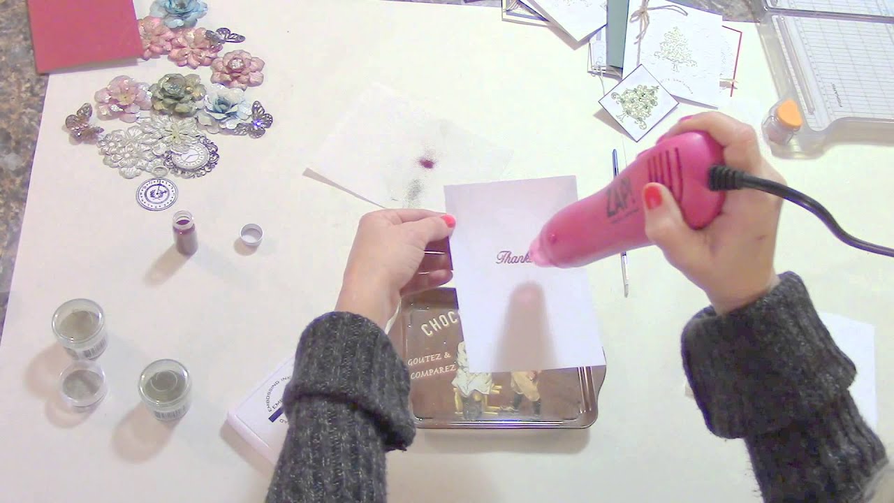 TUTORIAL - LEARN TO HEAT EMBOSS ON CARDS, FLOWERS, AND MORE - Designs by Shellie