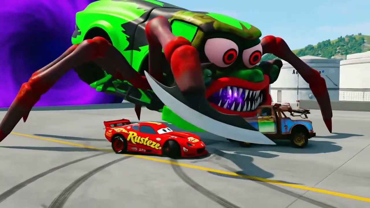 Epic Escape! McQueen vs Zombie Pizza Trucks – BeamNG.drive  #9