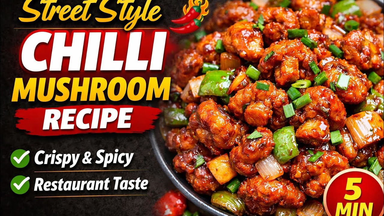Crispy Chilli Mushroom | Street Food Chinese Recipe at Home