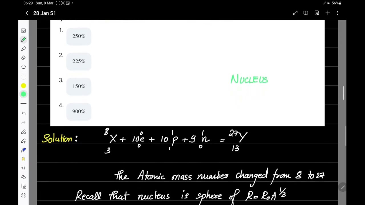 JEE Main 2026 Physics Solution | 28 Jan Shift 1 | Nucleus Surface Area Growth