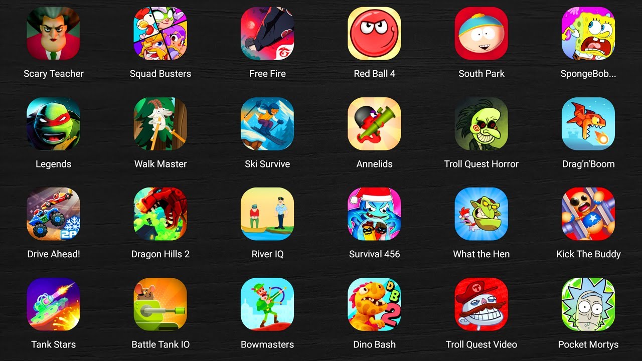 Roblox,Helix Stack Jump,Tomb the Mask,Block Blast,Match Out,Scary Little Prankster,Candy Crush Saga.