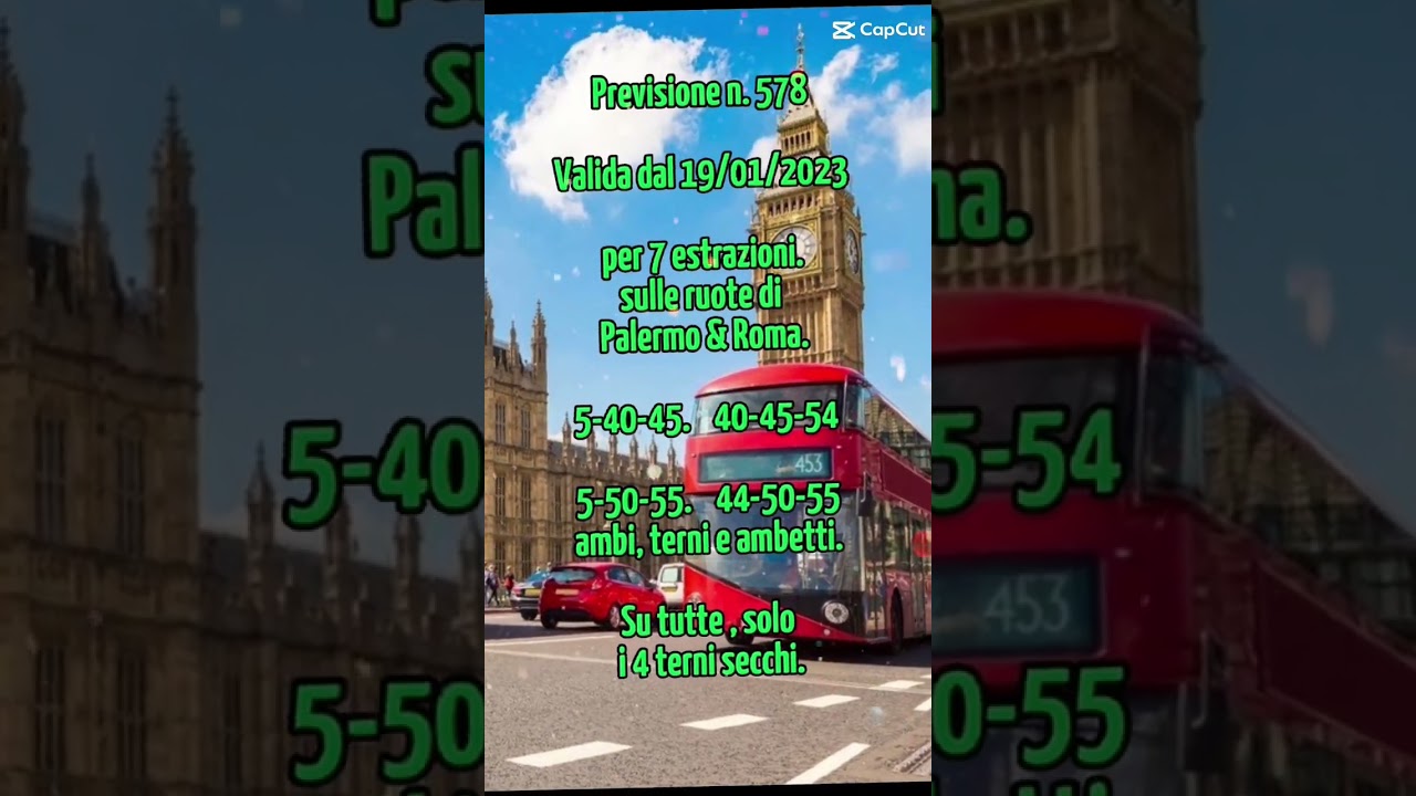 PREVISIONE DEL LOTTO OMAGGIO N. 578. DAL 19/01/2023.