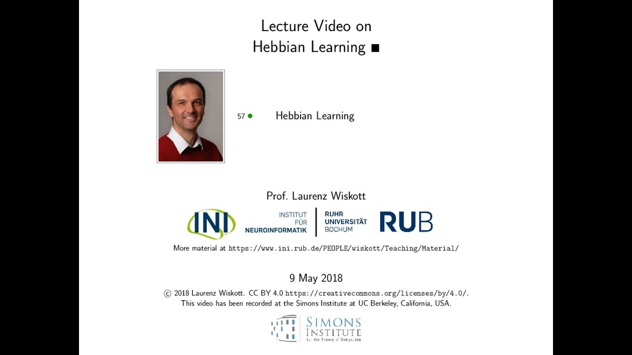 Hebbian Learning - (57 min)