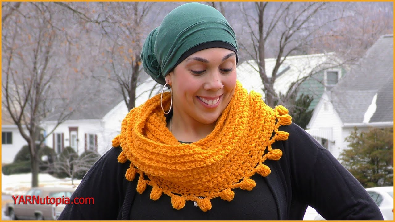 How to Crochet Tutorial: DIY Pommin' Around Cowl By YARNutopia