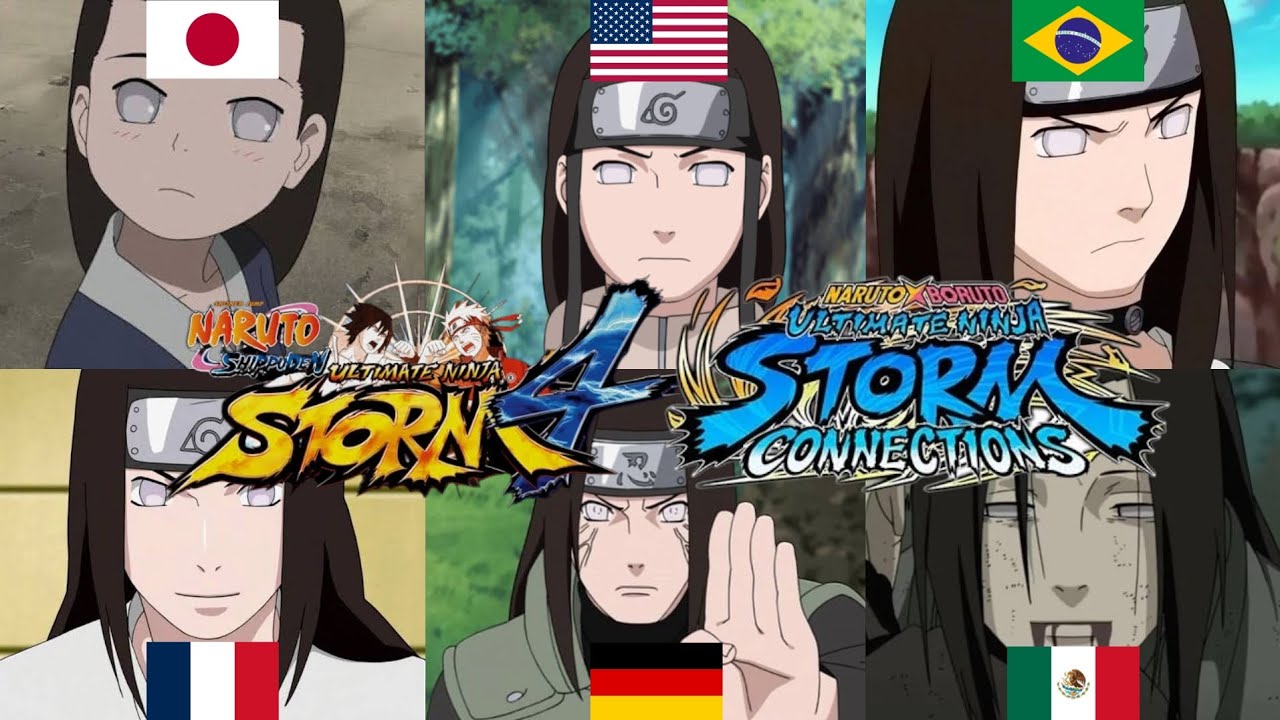 Comparación de doblaje Naruto Storm Connections(Jap,Ing,Bra,Fra,Ale,Lat)+Storm4 (Neji)