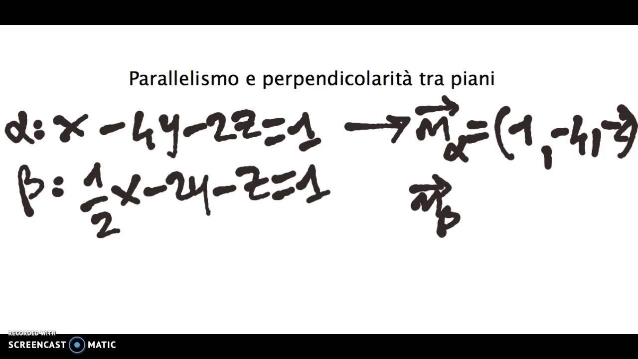 Parallelismo e perpendicolarità tra piani