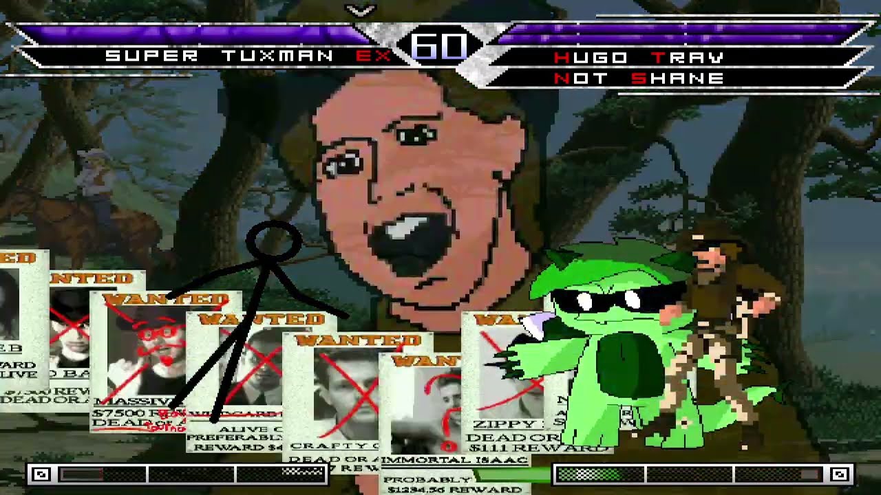 KOF MUGEN Super Tuxman EX vs Tag Hugo Trav & Not Shane