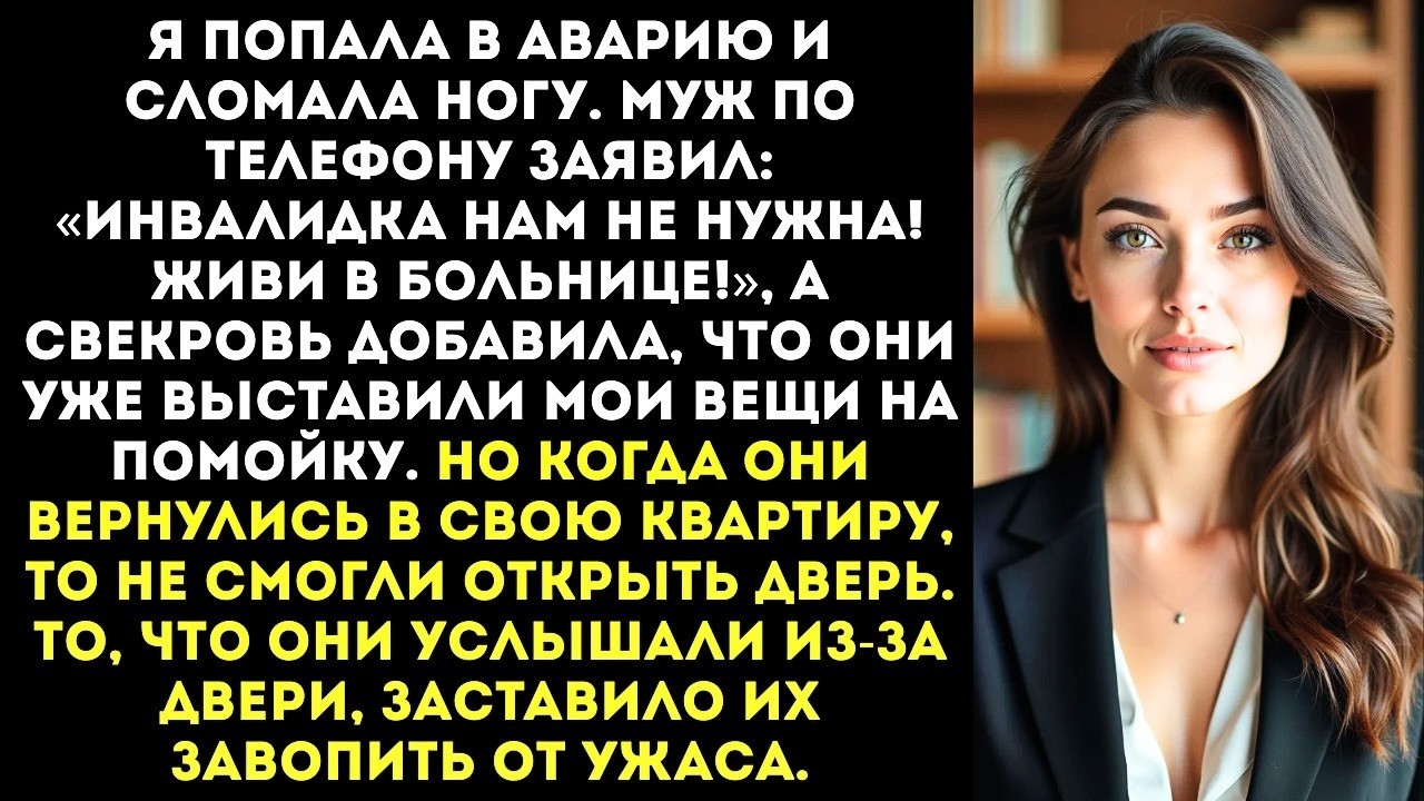 «Эта инвалидка нам не нужна!» — муж со свекровью отказались забирать меня из больницы после ДТП.