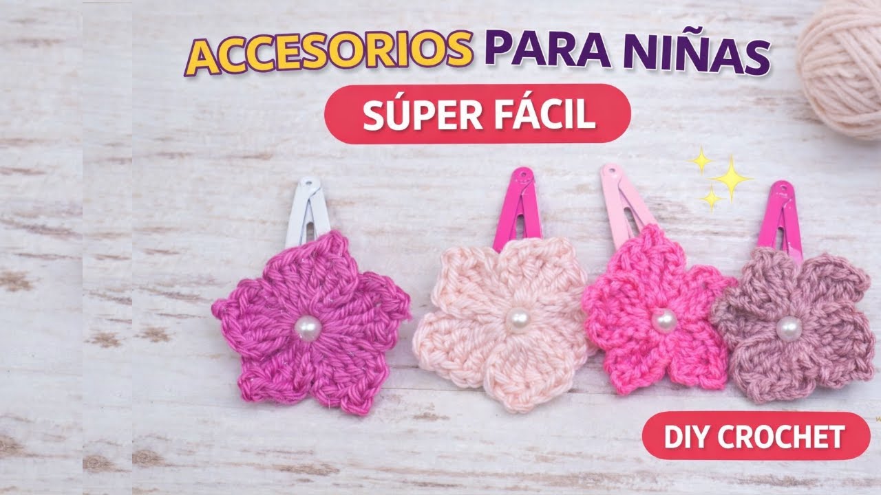 Accesorio de crochet para el cabello de niñas 🌸 | Tutorial fácil